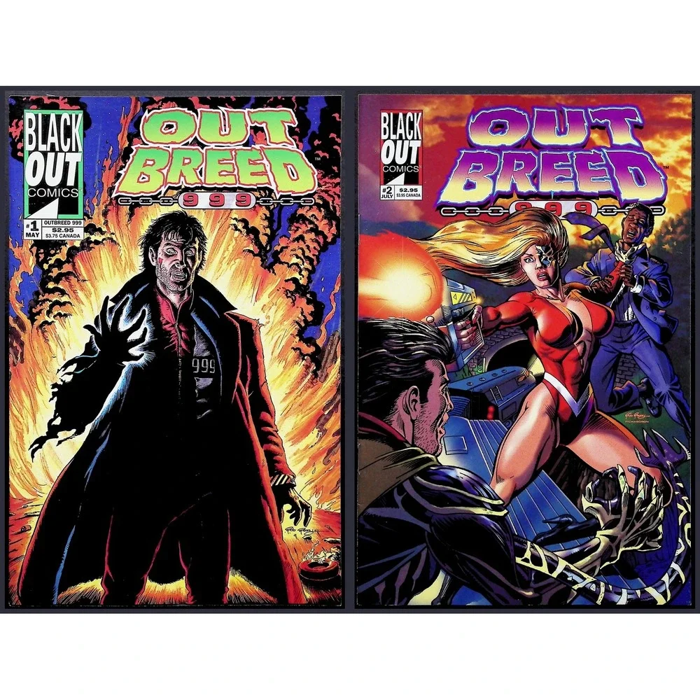 Black‎ Out Comics Comic Book Outbreed 999 #1-2 Lot 1995 Independent Sci-Fi